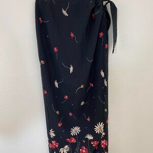 VTG 2000s Y2K Rampage Floral Midi Wrap Skirt